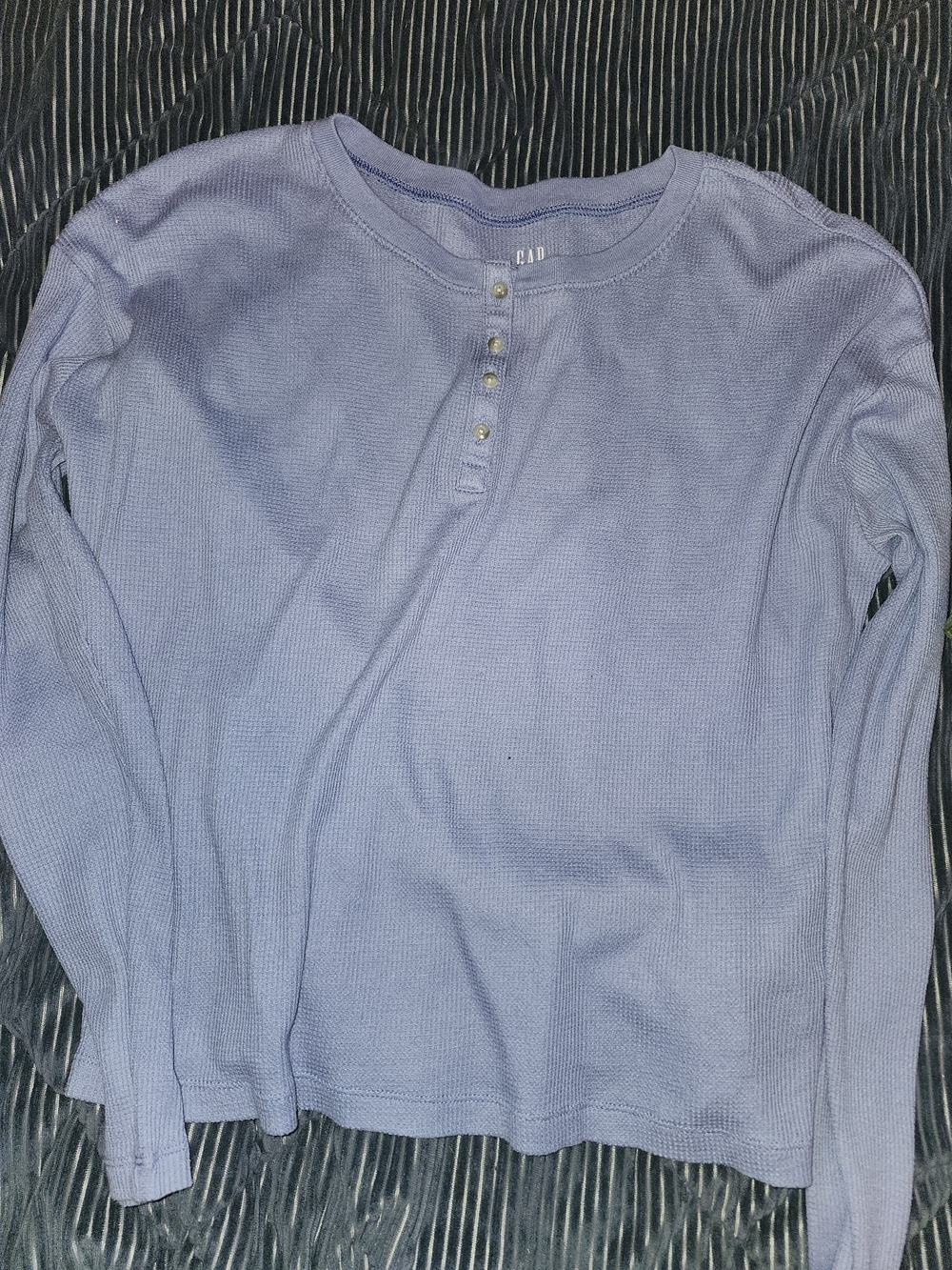 GAP Light Blue Waffle Henley Top